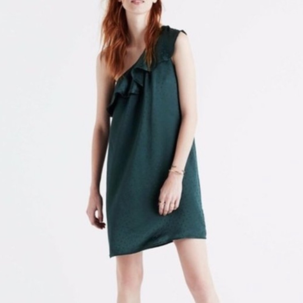 Madewell One-Shoulder Satin-Like Dress -  size 6